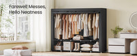 Portable Closet With Shelves And Side Pockets, 33.9 To 66.9 Inch Wide - product photo 75