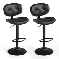 PU Leather Swivel Bar Stools With Back And Footrest - product photo 01