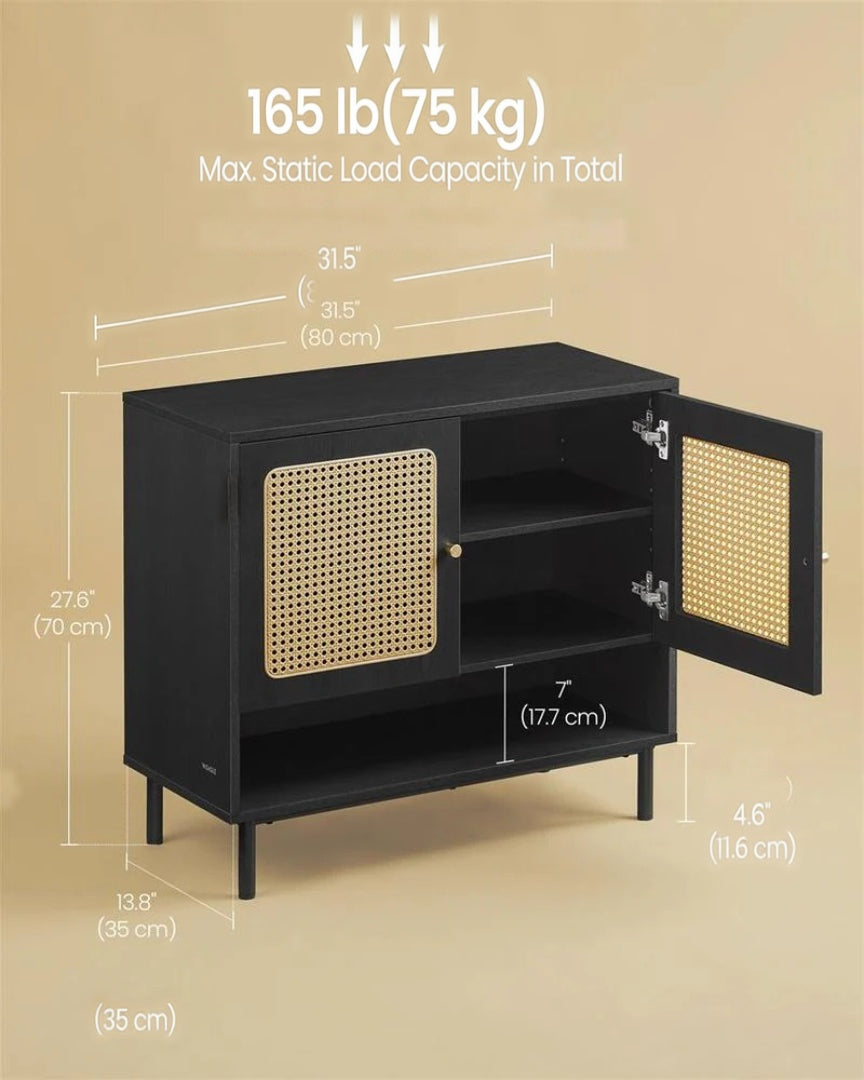 Rattan 3-Tier Shoe Cabinet with Adjustable Shelf – product view 8 | Amaraloft