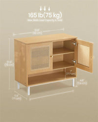 Rattan 3-Tier Shoe Cabinet with Adjustable Shelf – product view 14 | Amaraloft