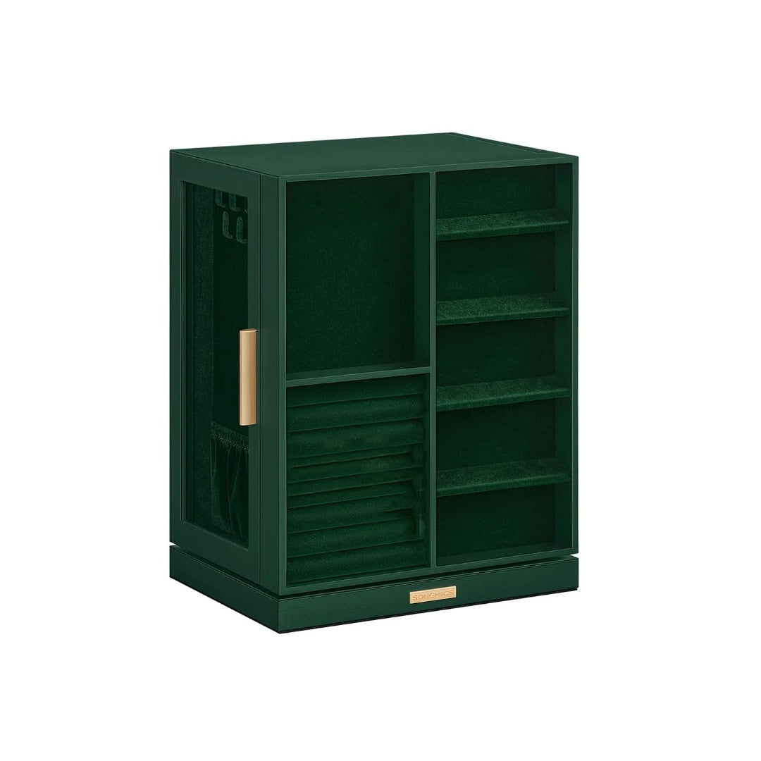 Rotating Jewelry Box Organizer With 5 Drawers And Hooks – product view 4 | Amaraloft