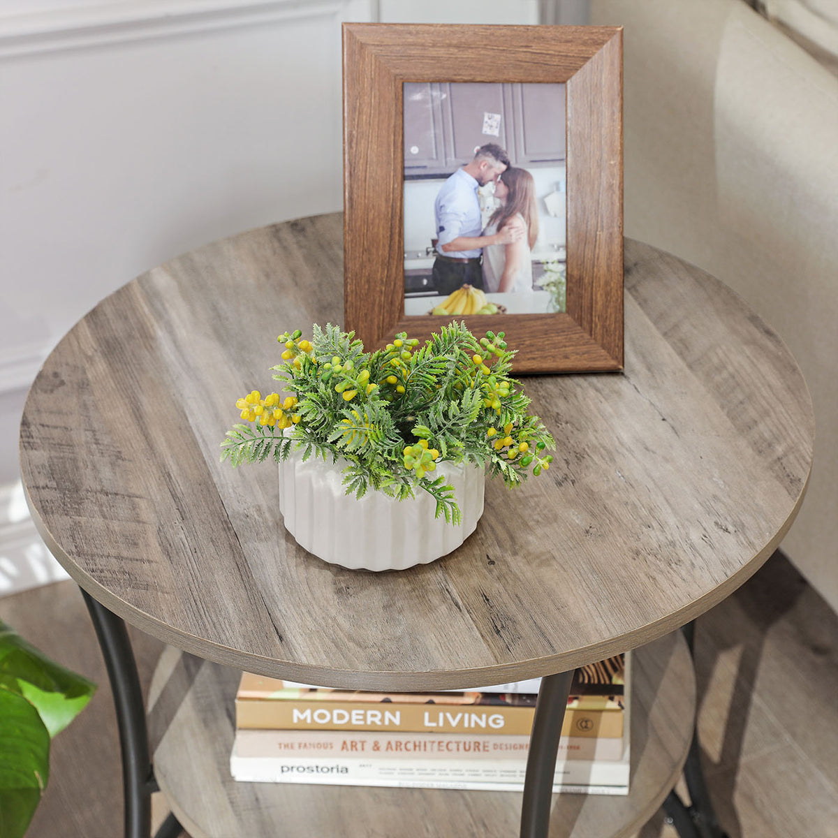 Round End Table With 2 Shelves - product photo 05