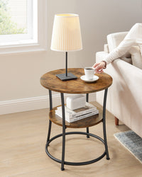 Round End Table With 2 Shelves - product photo 09