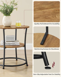 Round End Table With 2 Shelves - product photo 17