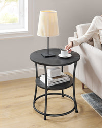 Round End Table With 2 Shelves - product photo 22