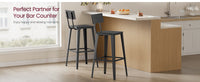 Set Of 2 Bar Stools With Footrest And Curved Backrest, Industrial Design - product photo 45
