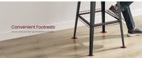 Set Of 2 Bar Stools With Footrest And Curved Backrest, Industrial Design - product photo 47