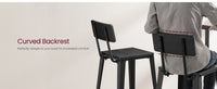 Set Of 2 Bar Stools With Footrest And Curved Backrest, Industrial Design - product photo 48