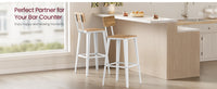 Set Of 2 Bar Stools With Footrest And Curved Backrest, Industrial Design - product photo 51