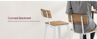 Set Of 2 Bar Stools With Footrest And Curved Backrest, Industrial Design - product photo 54