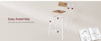 Set Of 2 Bar Stools With Footrest And Curved Backrest, Industrial Design - product photo 55