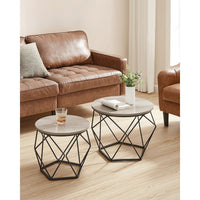 Set Of 2 Round Coffee Tables, Nesting Side Tables 19.7 And 23.6 Inch - product photo 43