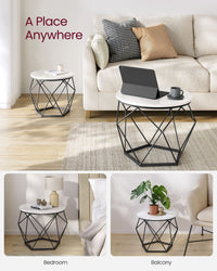 Set Of 2 Round Coffee Tables, Nesting Side Tables 19.7 And 23.6 Inch - product photo 60