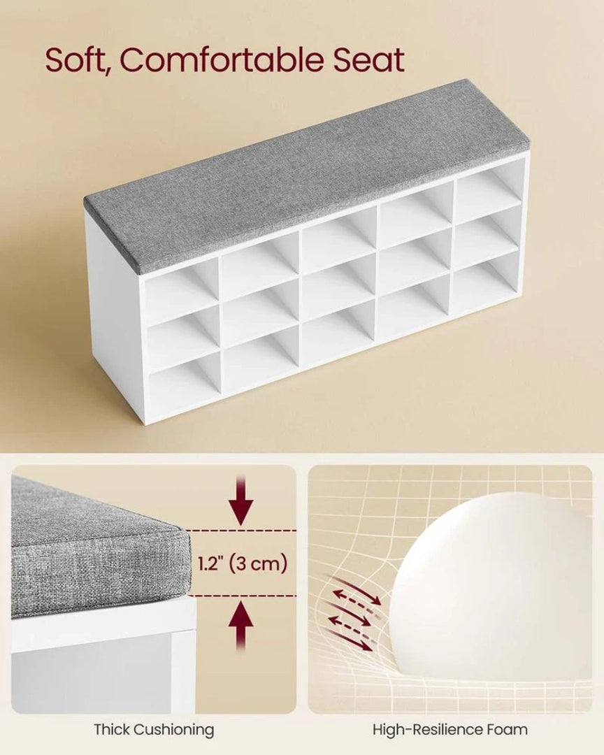 Shoe Storage Bench With Cushion – product view 9 | Amaraloft