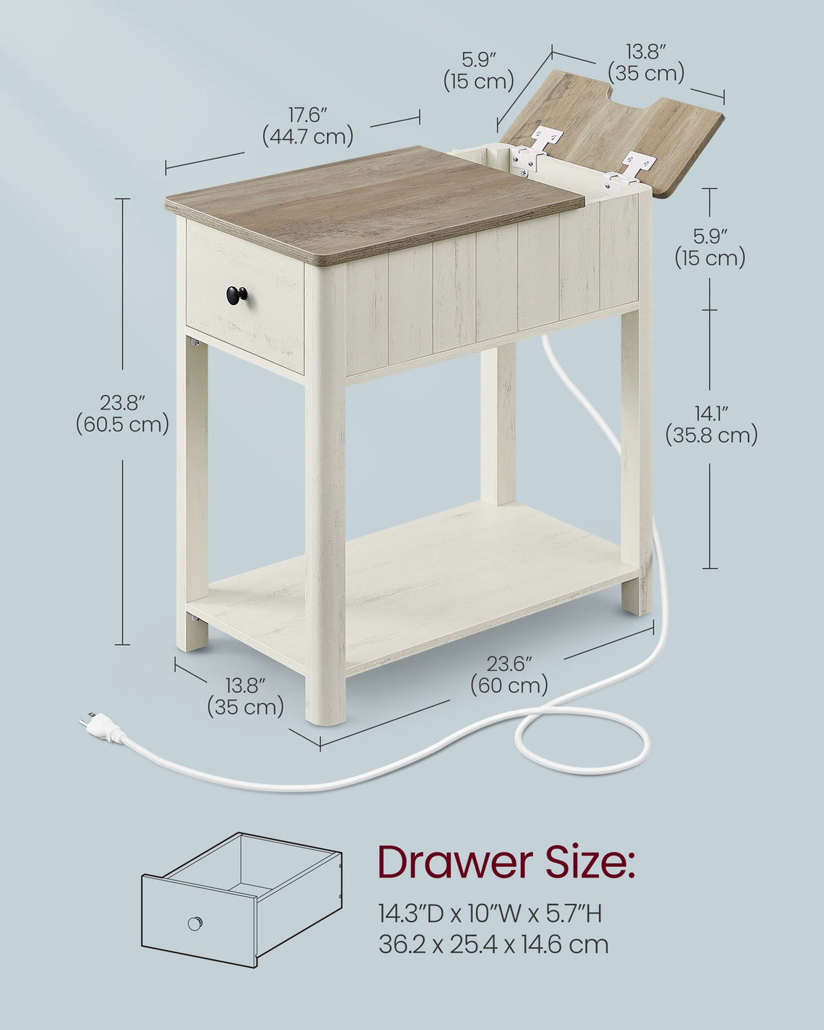 Side Table With Charging Station - product photo 06