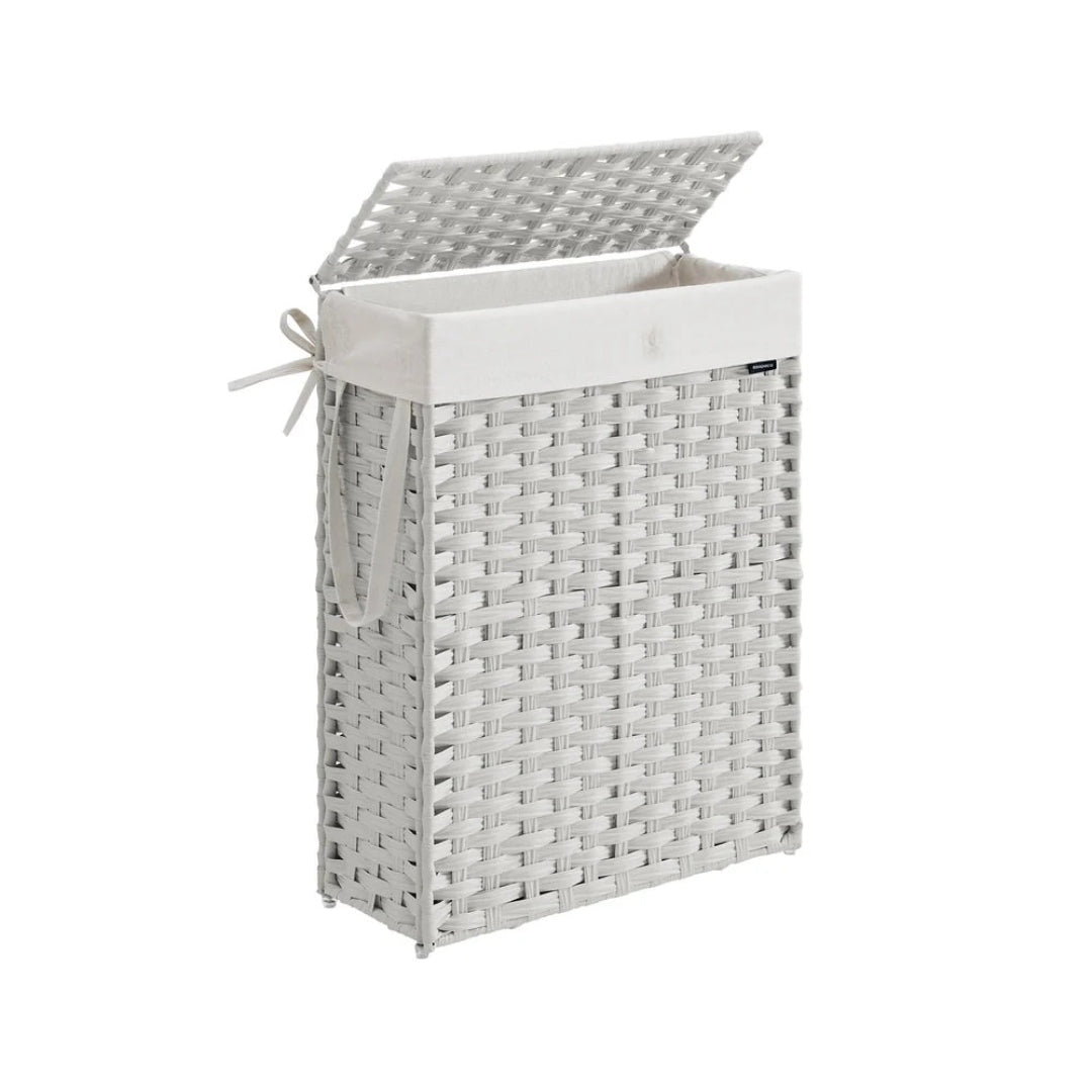 Slim Laundry Hamper With Lid 14.5 Gallon Rattan Basket – product view 3 | Amaraloft