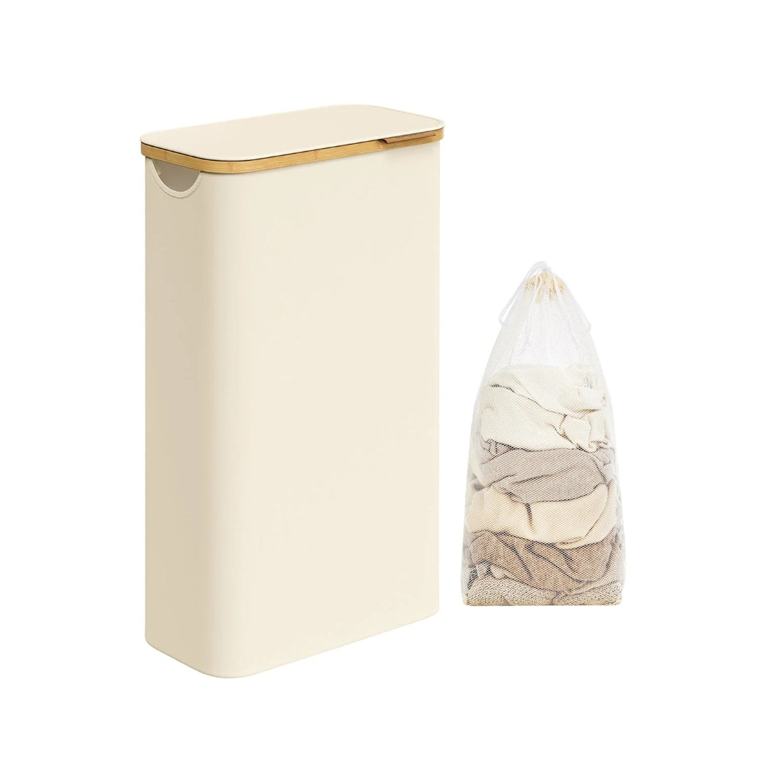 Slim Laundry Hamper With Lid 34.3 Gallon 2 Section Sorter – product view 3 | Amaraloft
