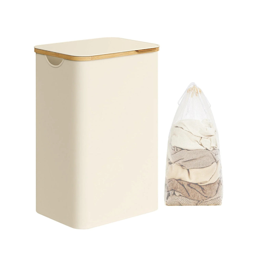 Slim Laundry Hamper With Lid 34.3 Gallon 2 Section Sorter – product view 4 | Amaraloft