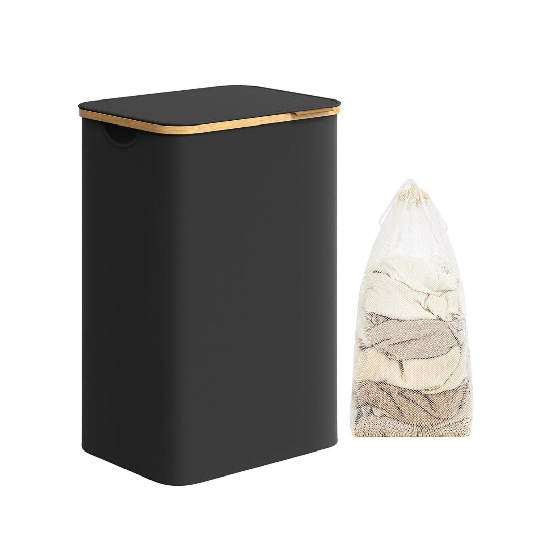 Slim Laundry Hamper With Lid 34.3 Gallon 2 Section Sorter – product view 7 | Amaraloft