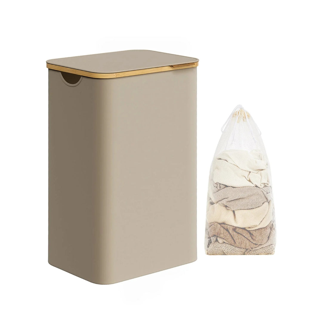 Slim Laundry Hamper With Lid 34.3 Gallon 2 Section Sorter – product view 8 | Amaraloft