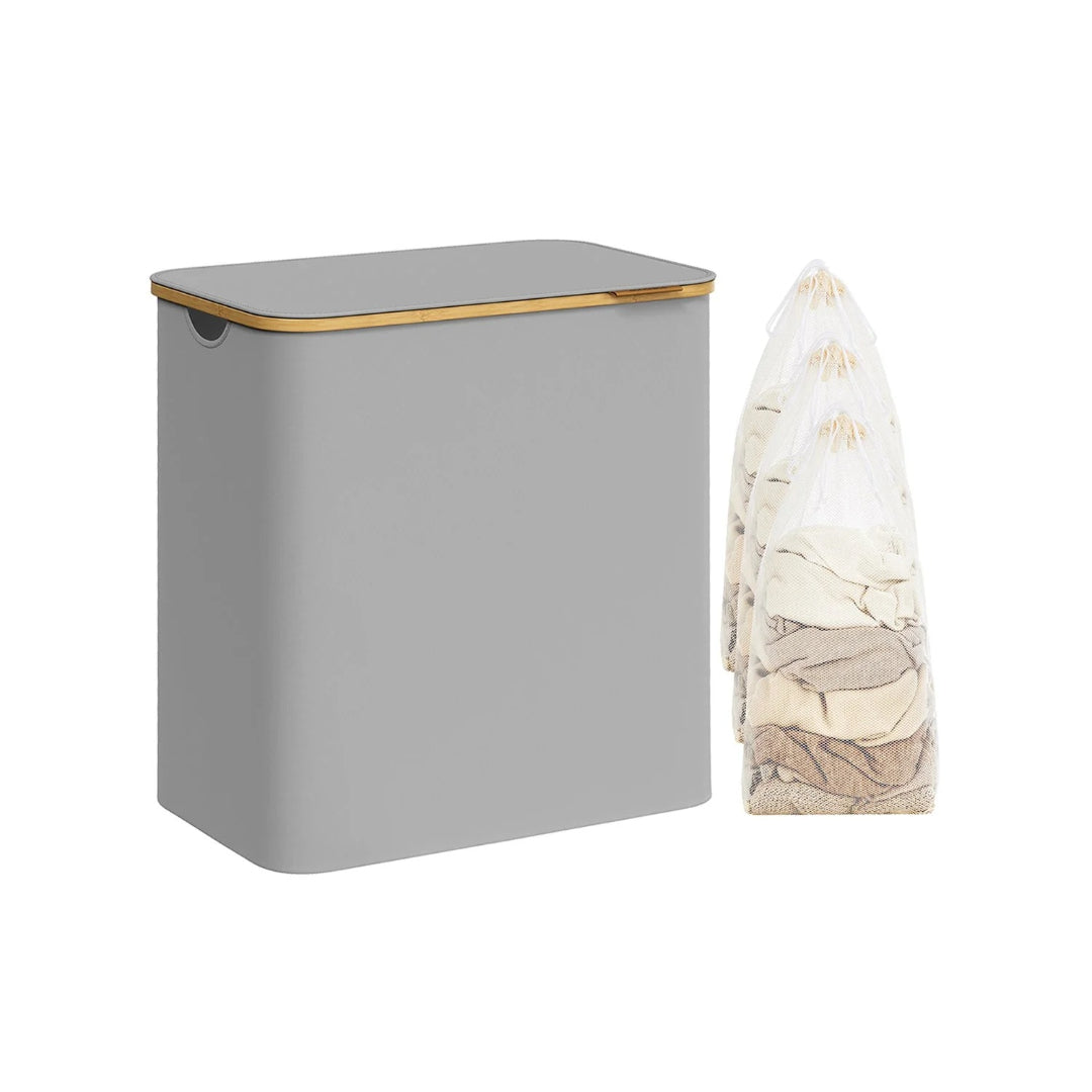 Slim Laundry Hamper With Lid 34.3 Gallon 2 Section Sorter – product view 14 | Amaraloft