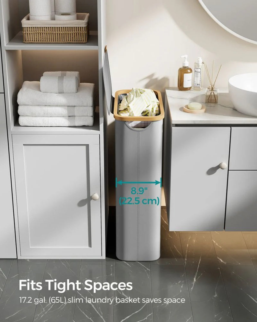 Slim Laundry Hamper With Lid 34.3 Gallon 2 Section Sorter – product view 16 | Amaraloft