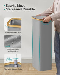 Slim Laundry Hamper With Lid 34.3 Gallon 2 Section Sorter – product view 20 | Amaraloft