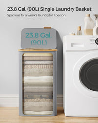 Slim Laundry Hamper With Lid 34.3 Gallon 2 Section Sorter – product view 23 | Amaraloft