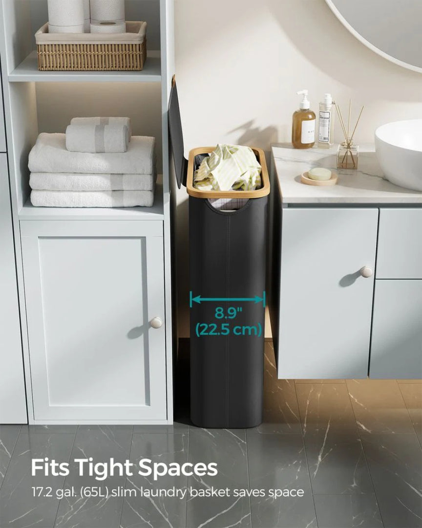 Slim Laundry Hamper With Lid 34.3 Gallon 2 Section Sorter – product view 27 | Amaraloft