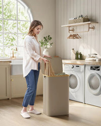Slim Laundry Hamper With Lid 34.3 Gallon 2 Section Sorter – product view 31 | Amaraloft