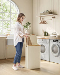 Slim Laundry Hamper With Lid 34.3 Gallon 2 Section Sorter – product view 34 | Amaraloft