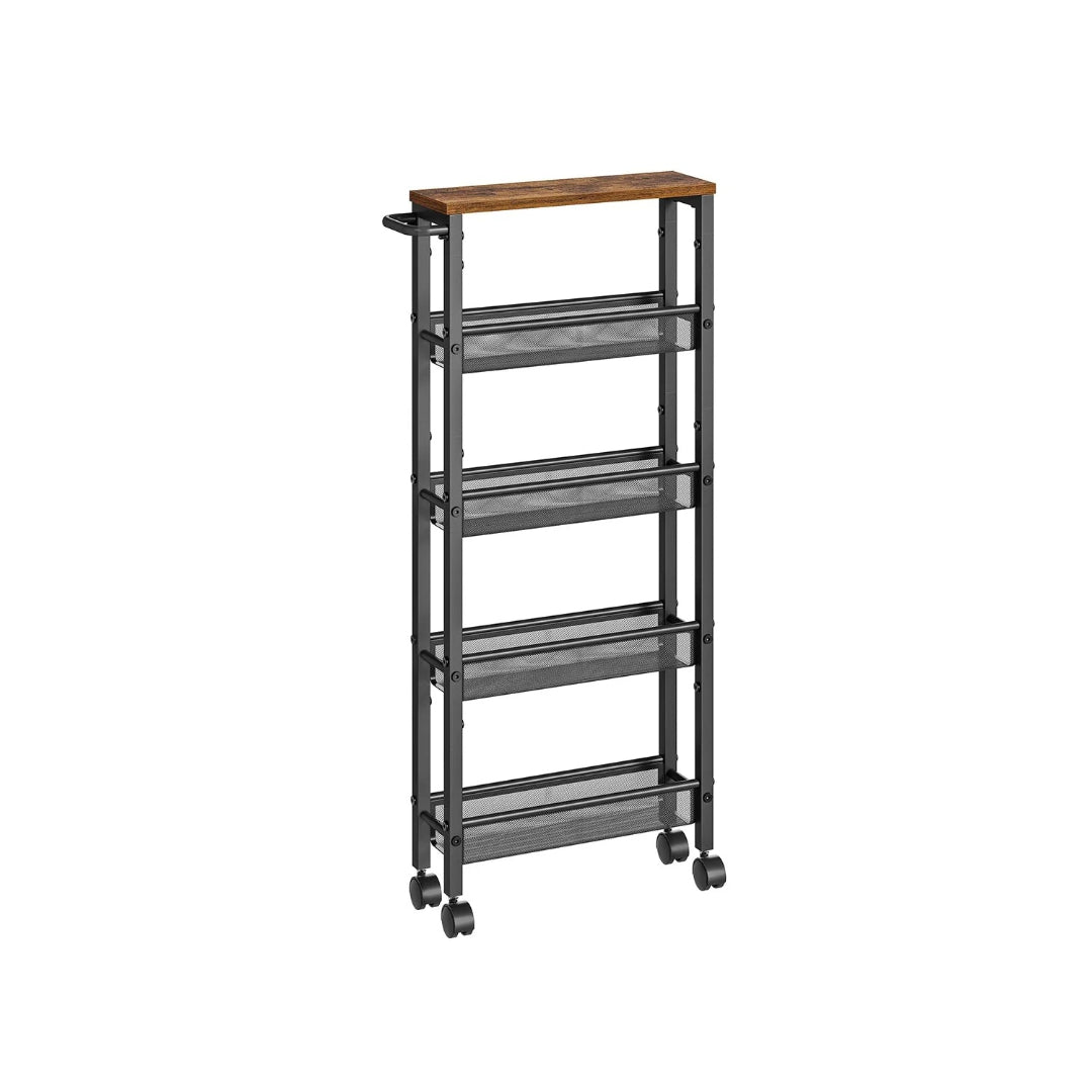 Slim Rolling Storage Cart 4 Or 5 Tier Narrow Utility – product view 7 | Amaraloft