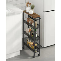Slim Rolling Storage Cart 4 Or 5 Tier Narrow Utility – product view 11 | Amaraloft