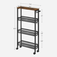 Slim Rolling Storage Cart 4 Or 5 Tier Narrow Utility – product view 16 | Amaraloft