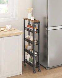 Slim Rolling Storage Cart 4 Or 5 Tier Narrow Utility – product view 21 | Amaraloft