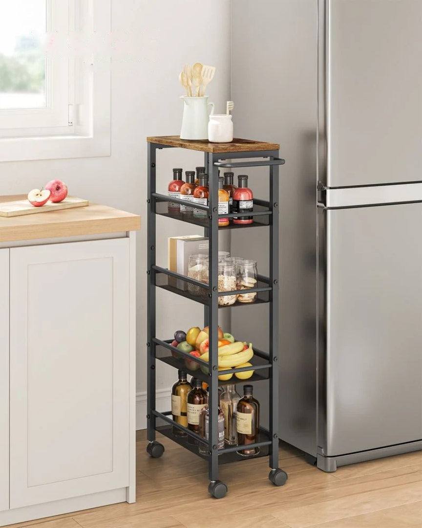 Slim Rolling Storage Cart 4 Or 5 Tier Narrow Utility – product view 25 | Amaraloft