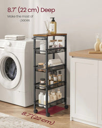 Slim Rolling Storage Cart 4 Or 5 Tier Narrow Utility – product view 26 | Amaraloft