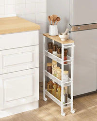 Slim Rolling Storage Cart 4 Or 5 Tier Narrow Utility – product view 28 | Amaraloft