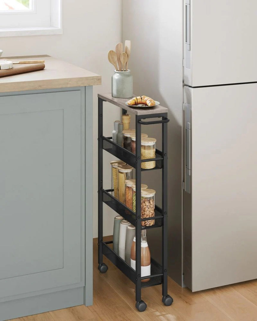 Slim Rolling Storage Cart 4 Or 5 Tier Narrow Utility – product view 33 | Amaraloft