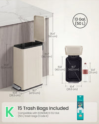Slim Stainless Steel Trash Can With Lid And Removable Inner Bucket - product photo 64