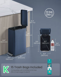 Slim Stainless Steel Trash Can With Lid And Removable Inner Bucket - product photo 78