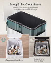Slim Stainless Steel Trash Can With Lid And Removable Inner Bucket - product photo 82