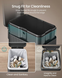 Slim Stainless Steel Trash Can With Lid For Kitchen - product photo 06