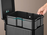 Slim Stainless Steel Trash Can With Lid For Kitchen - product photo 17