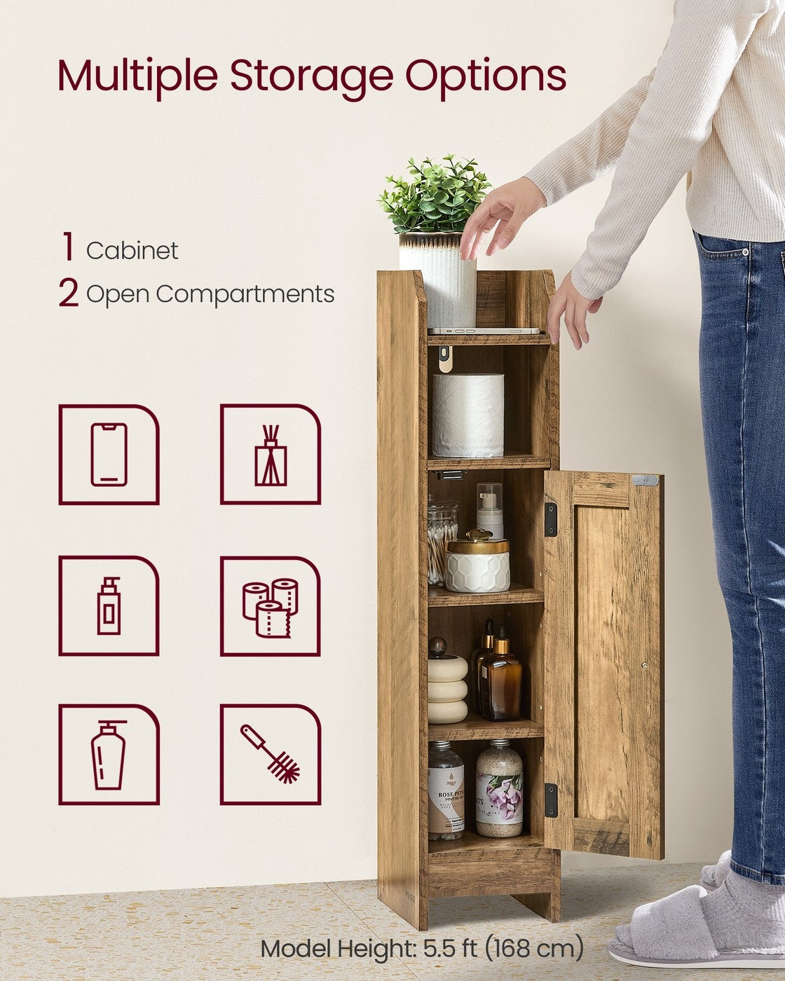 Small Bathroom Storage Corner Floor Cabinet With Door - product photo 03