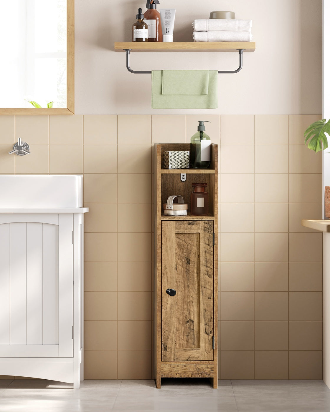 Small Bathroom Storage Corner Floor Cabinet With Door - product photo 16