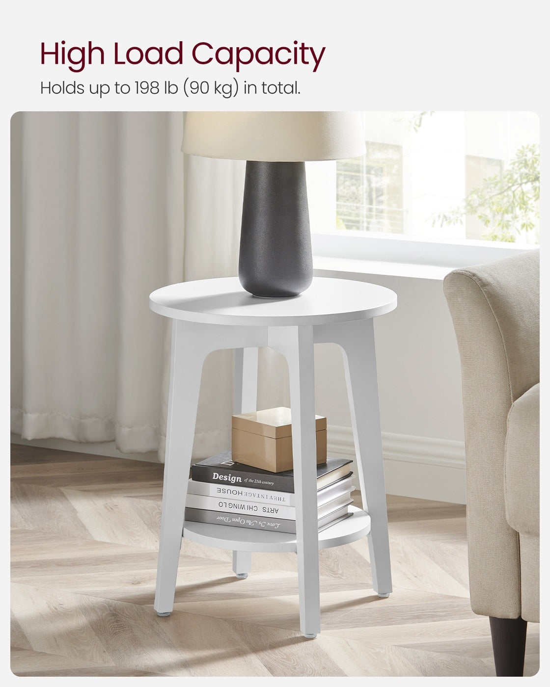 Small Round End Table With Lower Shelf - product photo 42