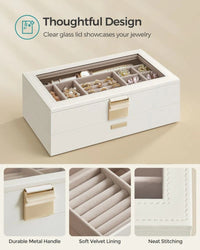 Stackable Jewelry Organizer Trays With Glass Lid 2 To 6 Tier – product view 12 | Amaraloft