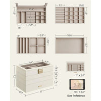 Stackable Jewelry Organizer Trays With Glass Lid 2 To 6 Tier – product view 18 | Amaraloft