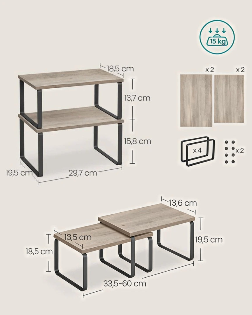 Stackable Kitchen Counter Shelves Set of 4 – product view 25 | Amaraloft